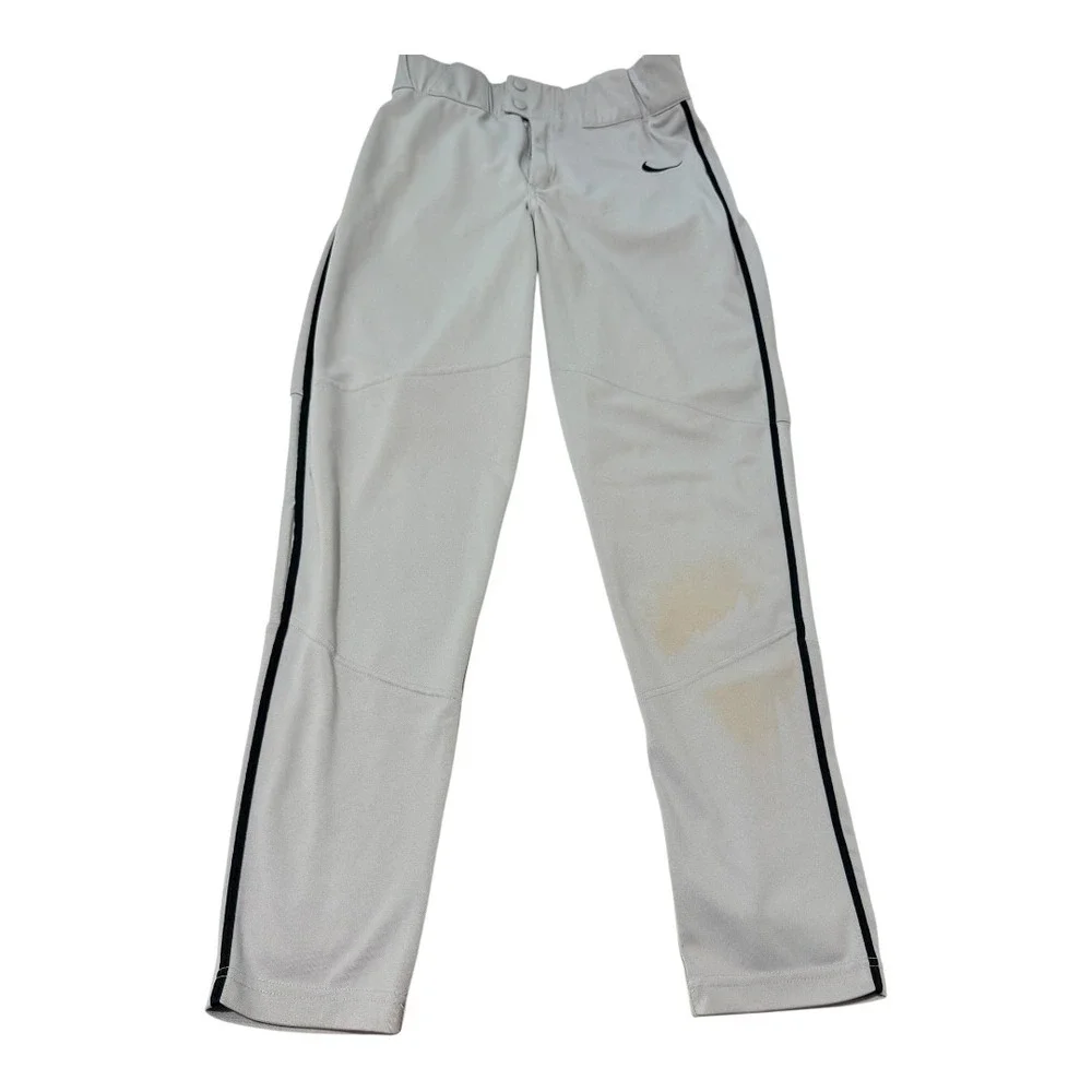 2 Pairs Nike Dri-FIT Swingman Baseball Pants Gray Navy Piped Small